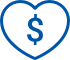 Heart with cash symbol